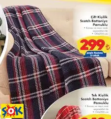 ÇİFT KİŞİLİK SCOTCH BATTANİYE PAMUKLU ÇİFT KİŞİLİK SCOTCH BATTANİYE PAMUKLU